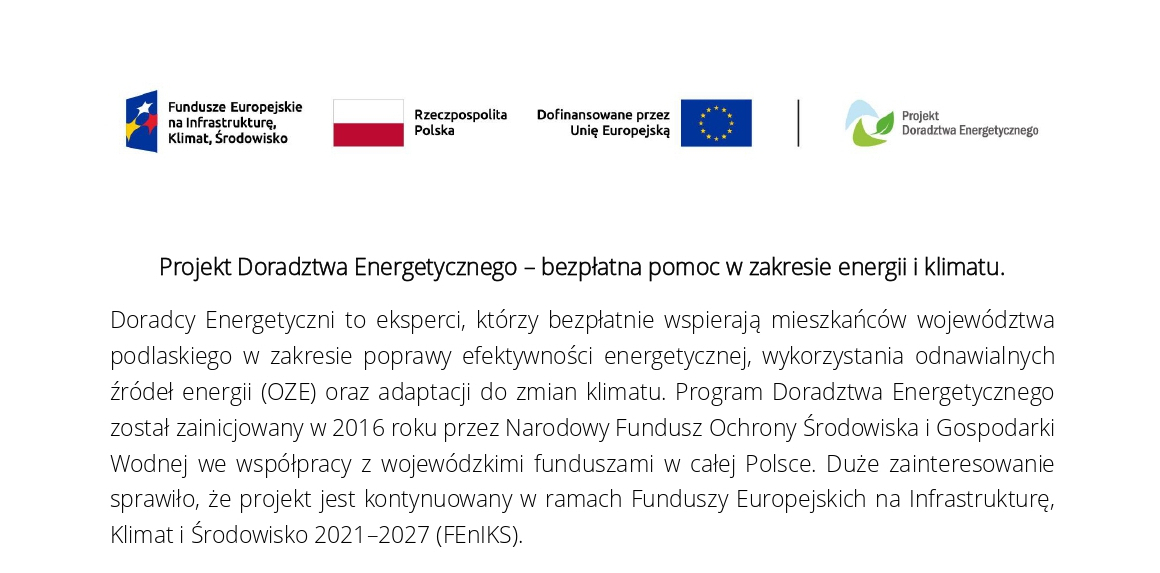 Projekt Doradztwa Energetycznego – bezpłatna pomoc w zakresie energii i klimatu