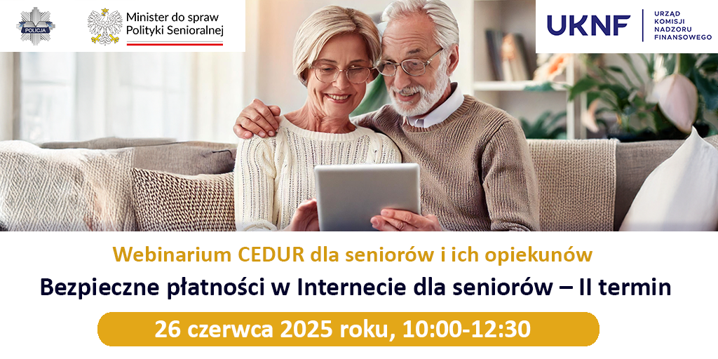 Zaproszenie na webinar: „Bezpieczne płatności w Internecie dla seniorów – II termin” 